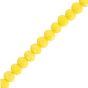 Perles rondelles facettées - rondes aplaties 6x5 mm - Opaque Jaune x40cm|raw }}