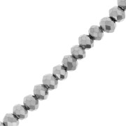 Perles rondelles facettées - rondes aplaties 6x5 mm - Argenté x40cm|raw }}