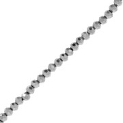 Perles rondelles facettées - rondes aplaties 4x3 mm - Argenté x32cm|raw }}