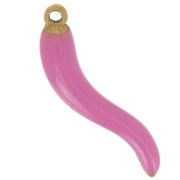 Pendentif piment 24x6 mm Resine époxy - Acier inoxydable 316L Doré - Rose x1|raw }}