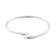 Bracelet jonc flexible 19 cm pour semi-percées en Argent 925
