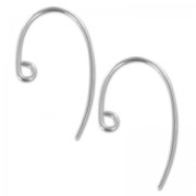 Crochets d'oreilles fil 13mm en Argent 925  x2