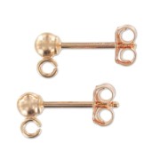 Clous d'oreilles boule 3 mm en Rose Gold filled (or laminé)  x2