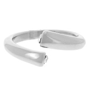 Bague ouverte avec oxydes de zirconium - Taille 54 - Acier inoxydable 304L x1|raw }}