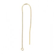 Chaines d'oreilles traversantes maille Vénitienne 48+40 mm en Gold filled (or laminé)   x2