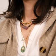 Perles chips 5 - 8 mm en pierre gemme - Aigue-Marine x80cm