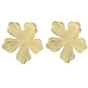 Clous d'oreilles fleur 20 mm avec anneau ouvert - Doré à l'or fin x2|raw }}