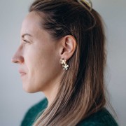 Breloque fleur 16 mm - Doré à l'or fin x1