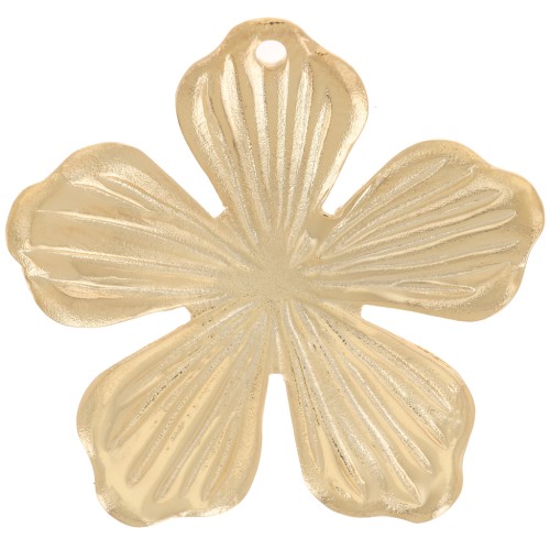Pendentif fleur 26 mm - Doré à l'or fin x1