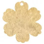 Breloque fleur texturée 19x17.5 mm - Doré à l'or fin x1