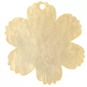 Pendentif fleur texturé 23x21 mm - Doré à l'or fin x1