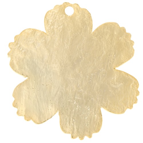 Pendentif fleur texturé 23x21 mm - Doré à l'or fin x1