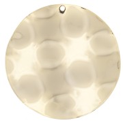 Pendentif rond ondulé 38 mm - Doré à l'or fin x1