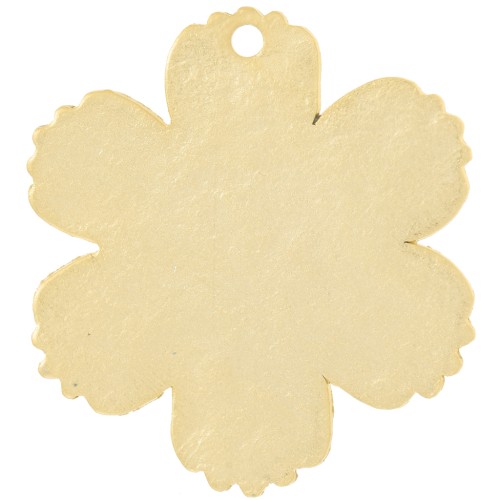 Pendentif fleur texturé 23x21 mm - Doré à l'or fin satiné x1