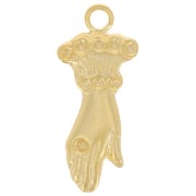 Breloque main 15x6 mm pour cabochon 1 mm - Doré à l'or fin x1|raw }}