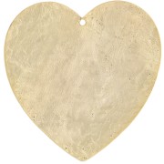 Pendentif coeur martelé 41x40 mm - Doré à l'or fin x1|raw }}