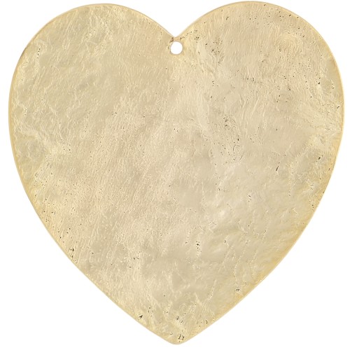 Pendentif coeur martelé 41x40 mm - Doré à l'or fin x1