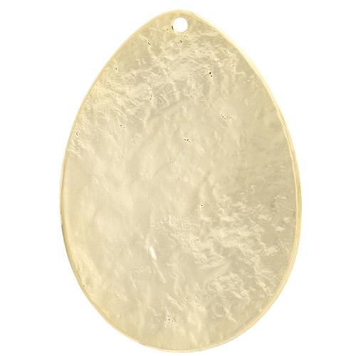 Pendentif ovale martelé 47x33 mm - Doré à l'or fin x1