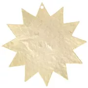 Pendentif soleil martelé 40 mm - Doré à l'or fin x1