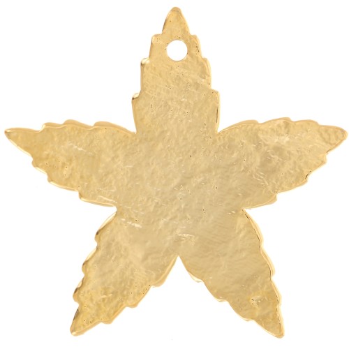 Pendentif fleur martelé 20x21 mm - Doré à l'or fin x1