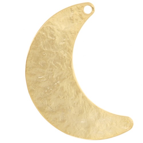 Pendentif lune martelé 20x13 mm - Doré à l'or fin x1