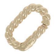 Fermoir ovale mousqueton 12x7 mm effet torsadé - Plaqué Or 3 microns x1|raw }}