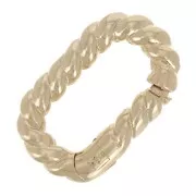 Fermoir ovale mousqueton 12x7 mm effet torsadé - Plaqué Or 3 microns x1