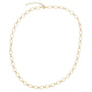 Collier maille Fantaisie alternée 6.3 mm - Acier inoxydable 304L Doré x42cm|raw }}
