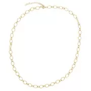 Collier maille Fantaisie alternée 6.3 mm - Acier inoxydable 304L Doré x42cm