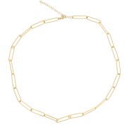 Collier maille Rectangle 5 mm - Acier inoxydable 304L Doré x42cm|raw }}