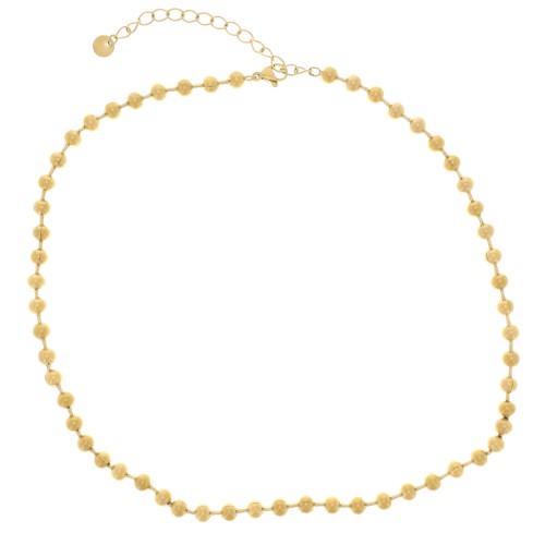 Collier maille Boule 5 mm - Acier inoxydable 304L Doré x41cm