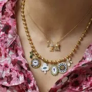 Collier maille Boule 5 mm - Acier inoxydable 304L Doré x41cm