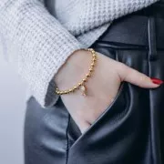 Bracelet maille Boule 5 mm - Acier inoxydable 304L Doré x22cm