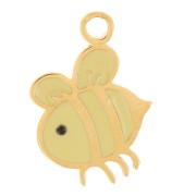 Breloque abeille 12x8.5 en résine époxy - Acier inoxydable 316L Doré x1