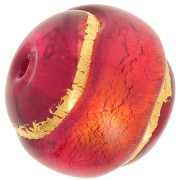Ronde Murano 10 mm cerclée d'or Rubino x1|raw }}