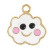 Breloque nuage 8 mm en résine époxy - Acier inoxydable 316L Doré x1|raw }}