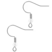 Crochets d'oreilles 20 mm perle verre facettée - Acier inox 304L - Crystal x2