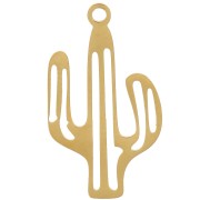 Pendentif origami cactus 22x13 mm - Acier inoxydable 316L Doré x1