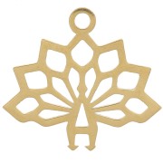 Breloque origami paon 15x17 mm - Acier inoxydable 316L Doré x1