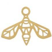 Breloque origami abeille 12x16 mm - Acier inoxydable 316L Doré x1
