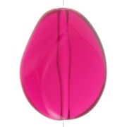 Perle plate irrégulière en résine transparente 25x20 mm - Fuschia x1