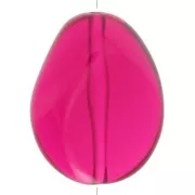 Fuchsia - Perle plate irrégulière en résine transparente 25x20 mm - Fuschia x1 Perle plate irrégulière en résine transparente 25x20 mm - Fuschia x1