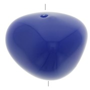 Perles nuggets en résine opaque 12x15 mm - Bleu dur x6|raw }}