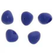 Perles nuggets en résine opaque 12x15 mm - Bleu dur x6