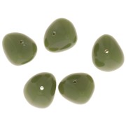 Perles nuggets en résine opaque 12x15 mm - Kaki x6