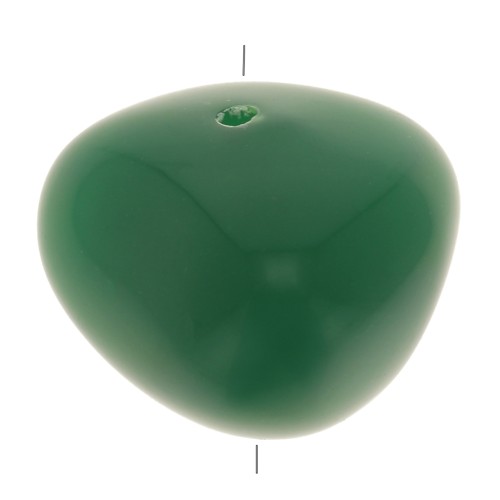 Perles nuggets en résine opaque 12x15 mm - Vert émeraude x6
