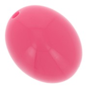 Perles olive en résine opaque 14x11 mm - Rose bonbon x6