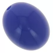 Perles olive en résine opaque 14x11 mm - Bleu dur x6