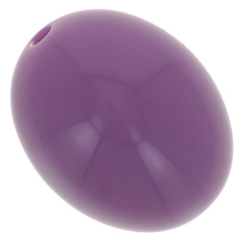 Perles olive en résine opaque 14x11 mm - Mauve foncé x6