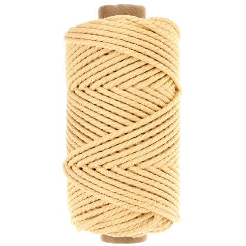 Bobine de cordon en coton pour macramé 3 mm - Quality - Vanille x50m